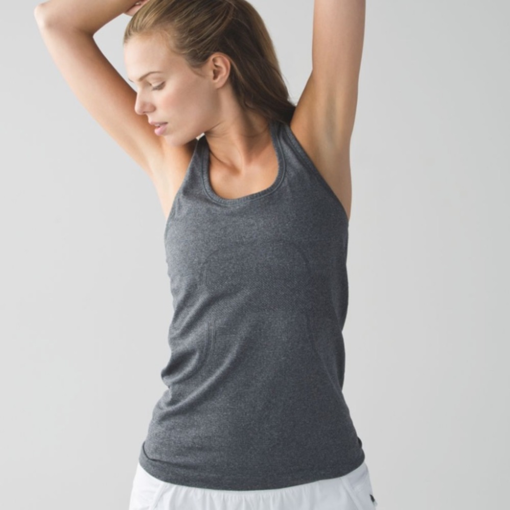 Lululemon Swiftly Tech Racerback Tank Heathered Black size 12